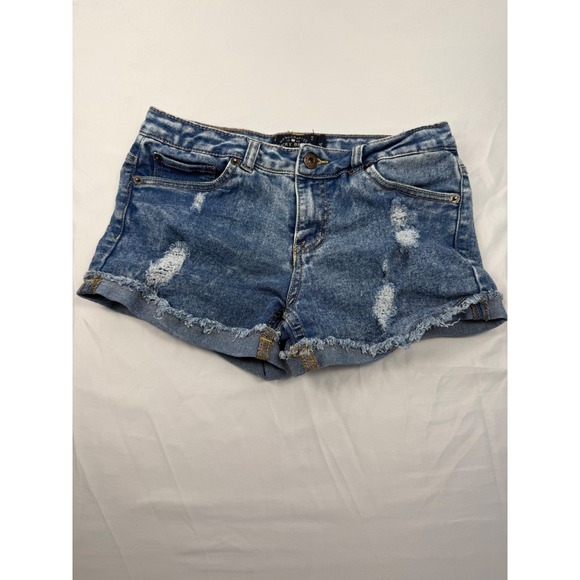 Lucky Brand Pants - Lucky Brand Riley Shorts Girls 14 Blue Acid Wash Distressed Denim Cut Offs